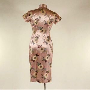 Stunning RARE BLUSH CHINOISERIE CHEONGSAM 40’s 50’s XS
